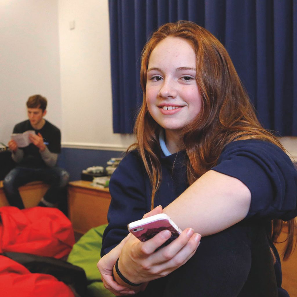 Teen Girl Sitting Smiling Student Horizontal