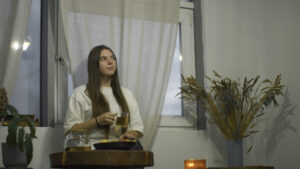 young woman romantically drinks tea in cafe media 2024 12 06 05 50 33 utc