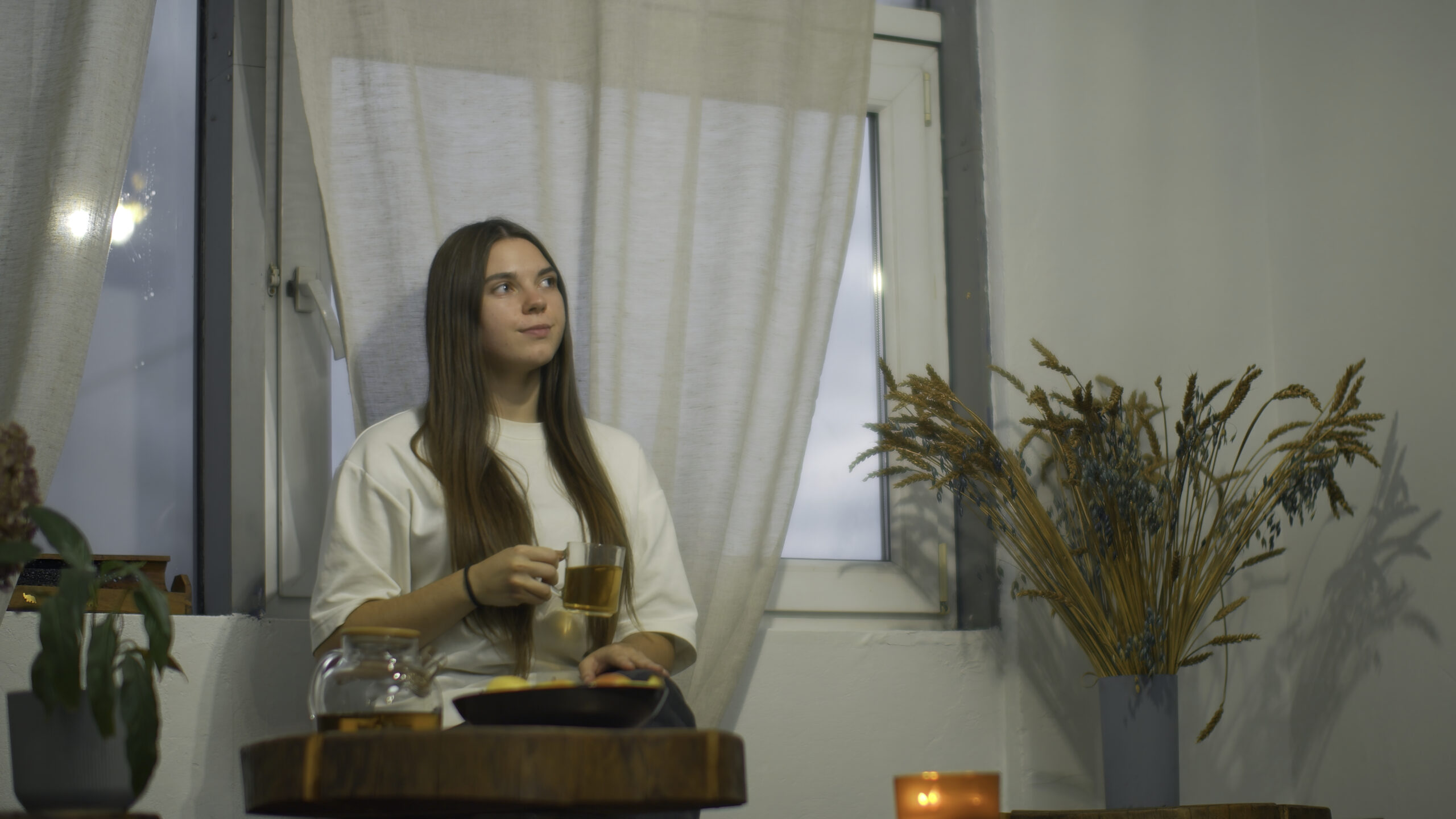 young woman romantically drinks tea in cafe media 2024 12 06 05 50 33 utc